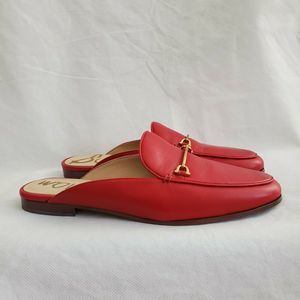 Sam Edelman Womens Linnie Red Leather Mules 8.5